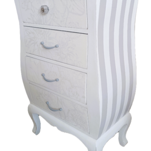 Chiffonnier / Commode 4 tiroirs Shabby et Romantique - Réf M250010